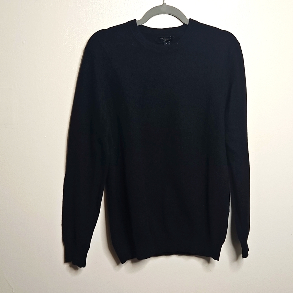 Club Room Cashmere Sweater Crew Neck Size Medium Black EUC